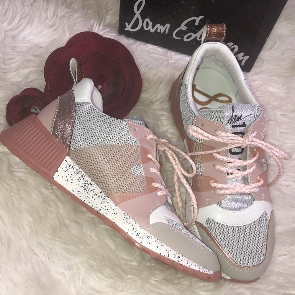 Sam Edelman Darsie Leather Sneaker Metallic Pink 7
